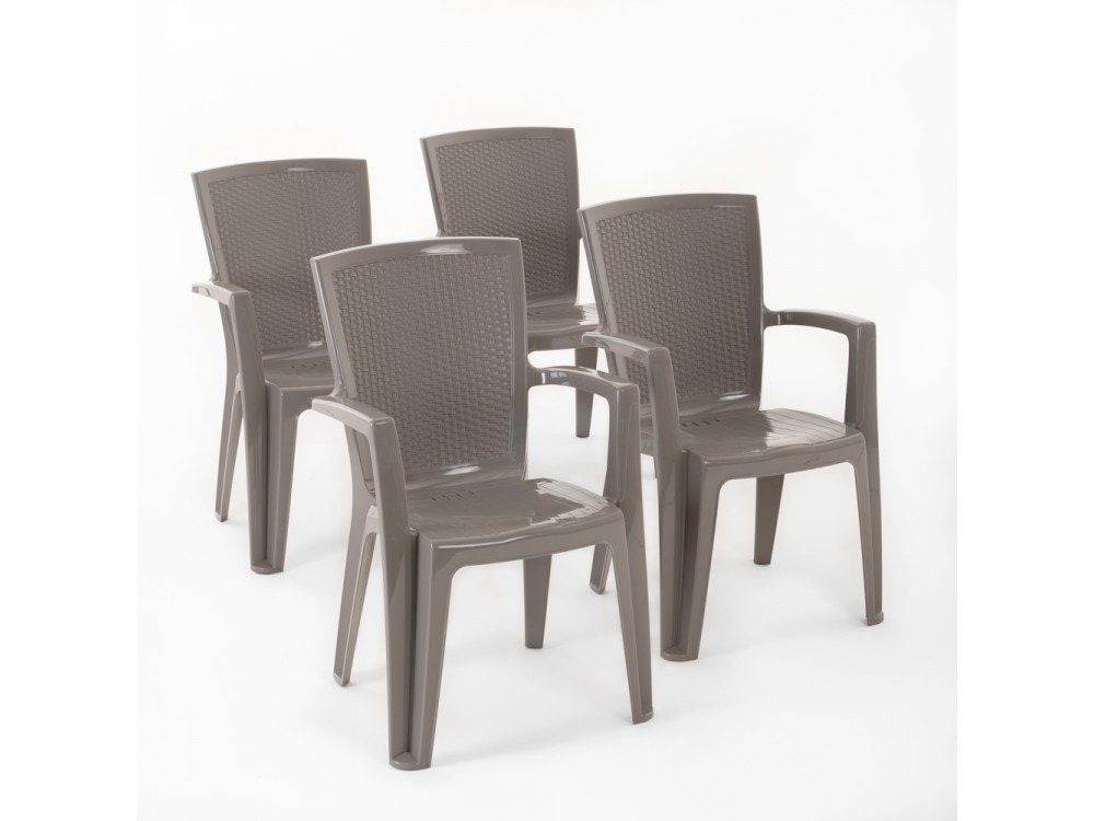 Gruppo di 4 sedie Diana tortora