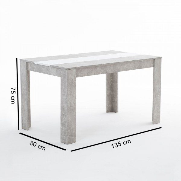 Tavolo Ulisse grigio e bianco con dimensioni