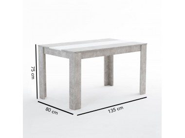 Tavolo Ulisse grigio e bianco con dimensioni